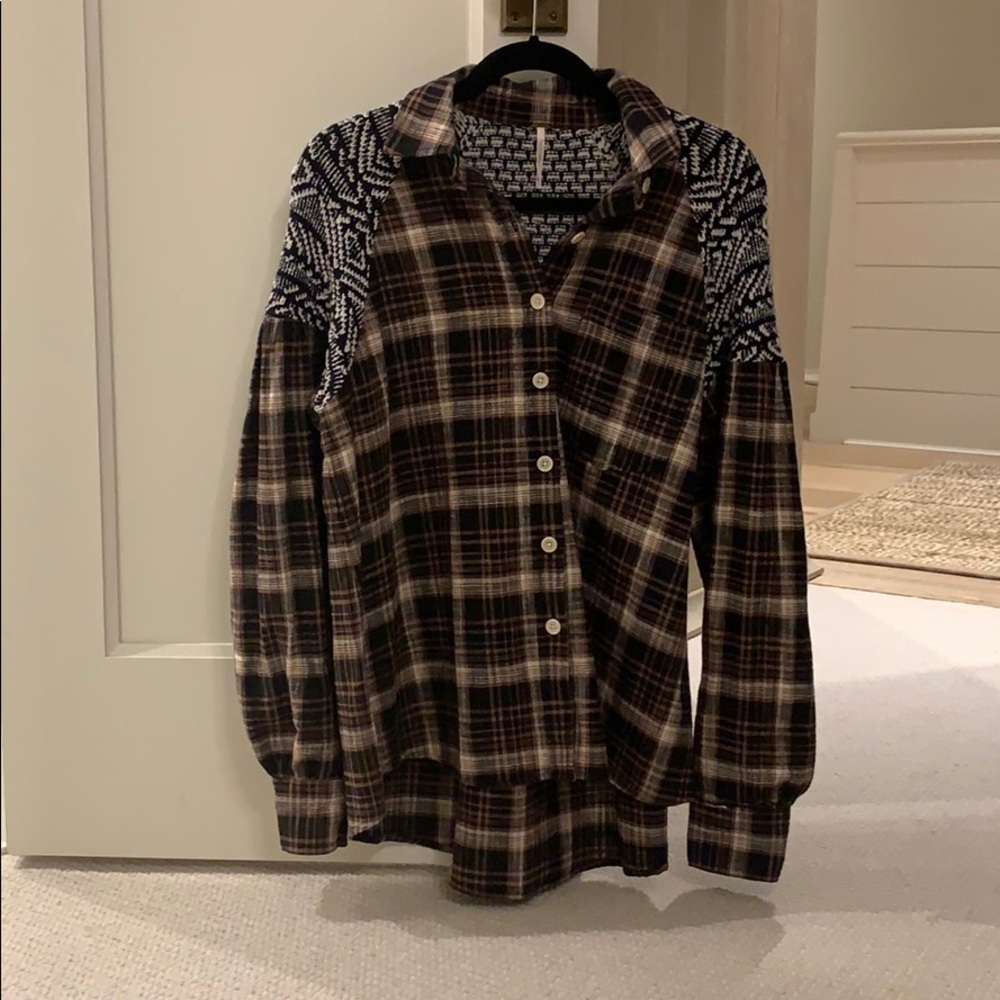 Multi-patterned button-up flannel - Picture 5 of 5